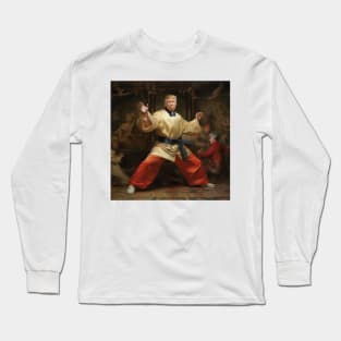 Trump as Shaolin monk - Tshirt Design Long Sleeve T-Shirt